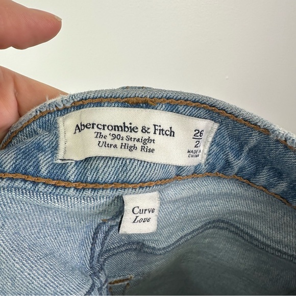 Abercrombie‎ & Fitch Curve Love The 90's Straight Ultra High Rise Jean Size 26 - Picture 7 of 8